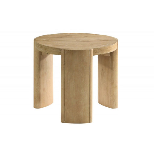 21" Kepler Drift Round End Table, Living Room 1 Piece Sofa Side Table With Curved Legs - Driftwood Home Essentials