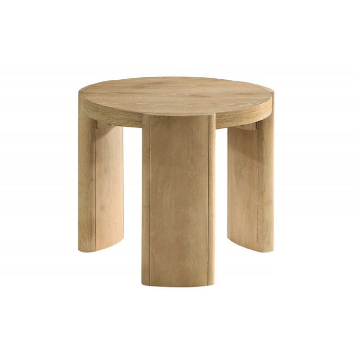 21" Kepler Drift Round End Table, Living Room 1 Piece Sofa Side Table With Curved Legs - Driftwood Home Essentials