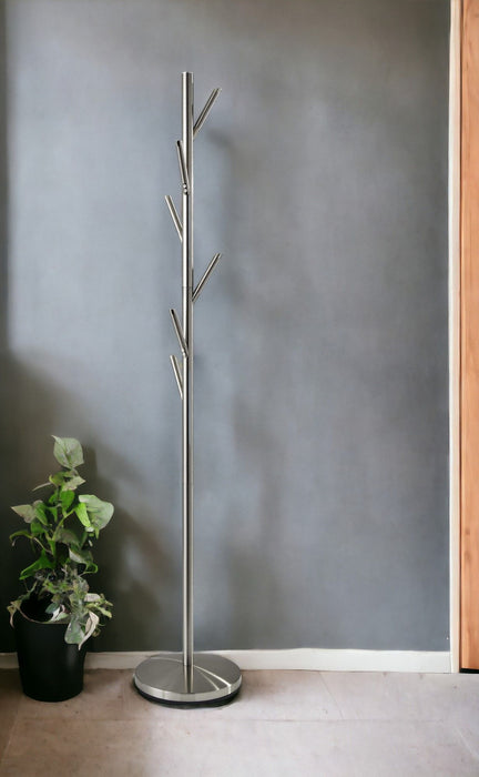 Steel Coat Tree Rack - Brushed