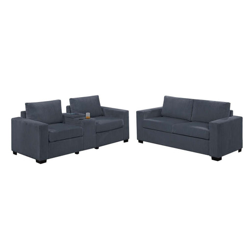 Elegant Simple Sofa Set With Console Cup Holder And Loveseat Home Essentials