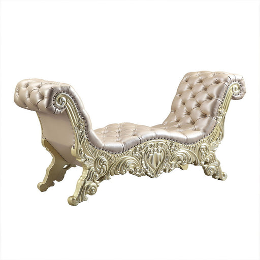 Vatican - Bench - Synthetic Leather, Light Gold & Champagne Silver ACME