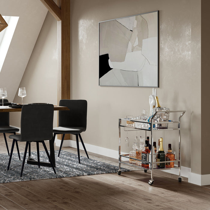 Watts - Bar Cart - Chrome Simpli-Home