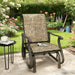Outdoor Glider Swing Chair With Smooth Motion - Brown / Brown Mix Home Essentials