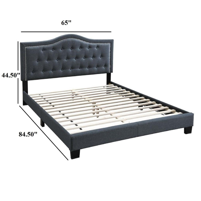 European Style Bed, Button Tufted Headboard Home Essentials