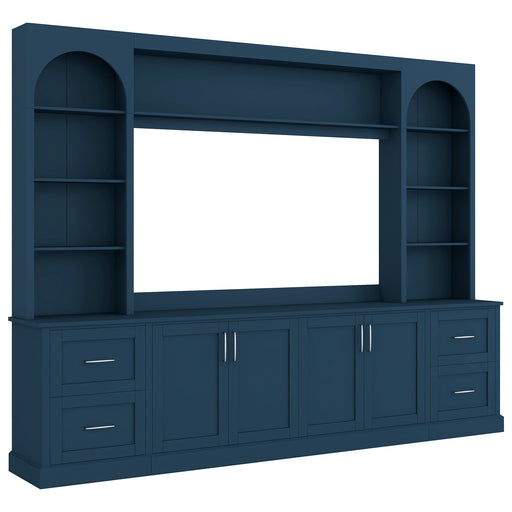 Arched Entertainment Center Wall Unit With Drawers, TV Stand Hearth and Haven