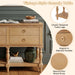 Console Table With 4 Soft Close Drawers, Thick Bottom Shelf For Living Room - Natural Noble House