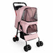 Foldable Pet Stroller For Small Dogs And Cats With Multi Functional Tray Daily Nest