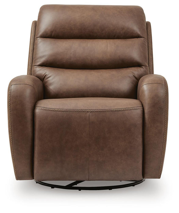 Motion-Max - Swivel Glider Power Recliner - Saddle Signature Design by Ashley®