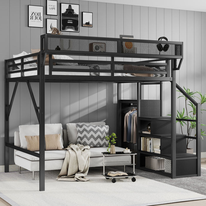 Loft Bed With Storage Shelves, Wardrobe Home Essentials