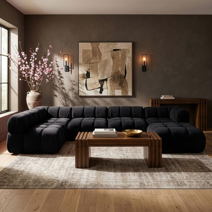 Orin - 6 Piece Modular Sectional (3 Modular Chairs, 2 Corner Chairs & Ottoman) Meridian Furniture