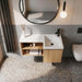 L-Shaped Wall Mounte Floating Bathroom Vanity With Integrated Sink Home Essentials