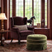 Maribel - Round Accent Ottoman - Olive Green Jennifer Taylor Home
