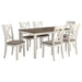 Ebers - 7 Dining Set With 2 Tone Upholstered Chairs - Vanilla White Furniture Max