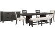 Plum Creek - 7 Piece Extendable Trestle Dining Table Set Magnussen Furniture