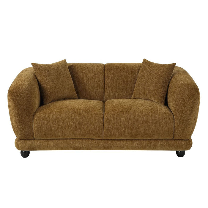 Lennox - Loveseat With 2 Pillows - Brown Chenille ACME