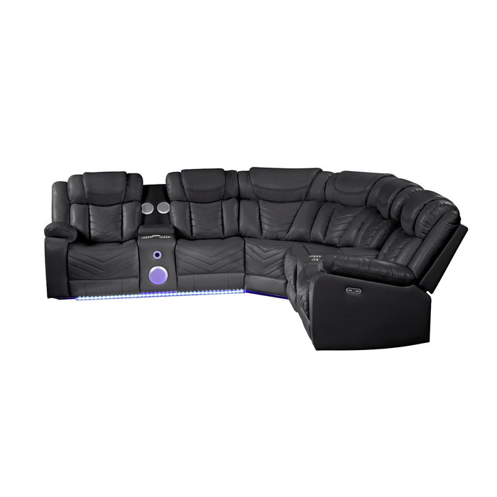 Challenger - Recliner Sectional Sofa, Built In USB, C Ports & Bluetooth Matrix Furniture Group