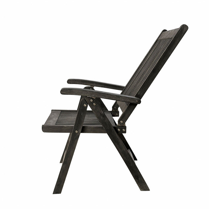 Distressed Outdoor Reclining Chair - Dark Gray