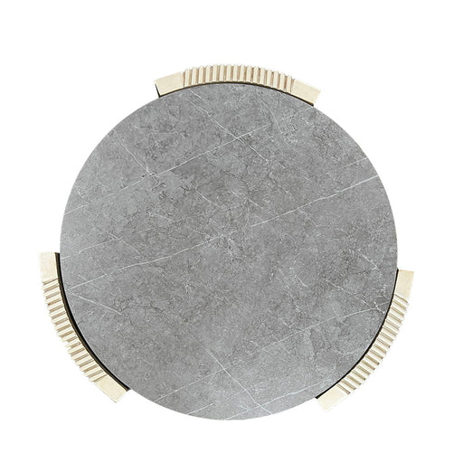 Kasa - End Table - Sintered Stone & Champagne ACME