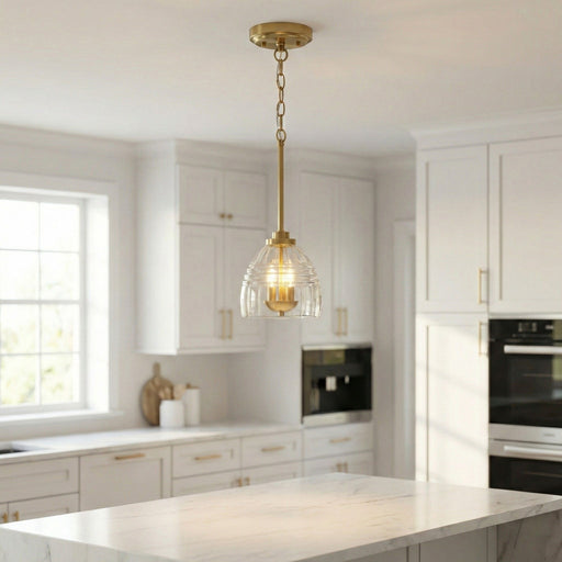Ember - 3 Candle Lights Chain Pendant - Clear / Gold Ashcroft Furniture