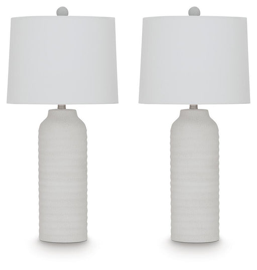 Vauville - Poly Table Lamp (Set of 2) - White Signature Design by Ashley®