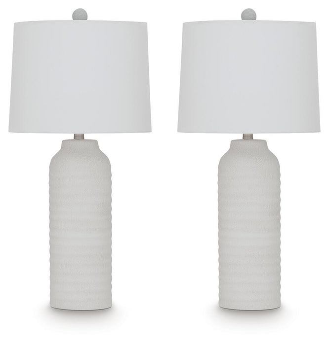 Vauville - Poly Table Lamp (Set of 2) - White Signature Design by Ashley®