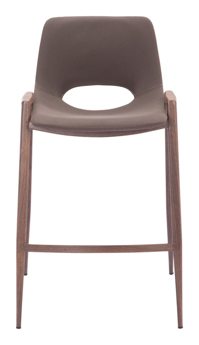 Desi - Counter Stool With Walnut Legs (Set of 2) Zuo Modern