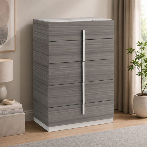 Altima - 5 Drawer Chest - Gray Matrix Furniture Group
