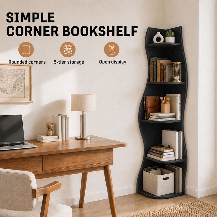 5 Tier S - Shaped Corner Shelf For Living Room Home Essentials