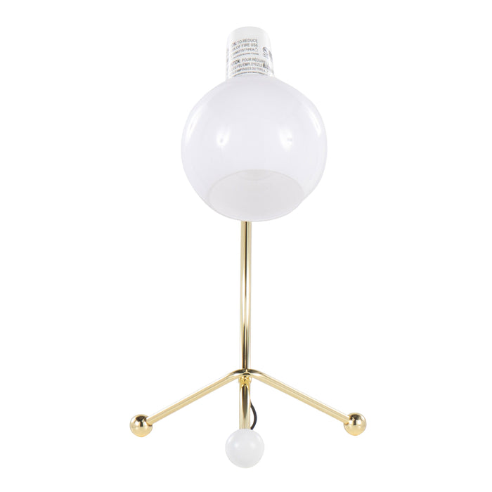 Eileen Contemporary Task Lamp In Gold Metal And White Plastic Shade By Lumisource