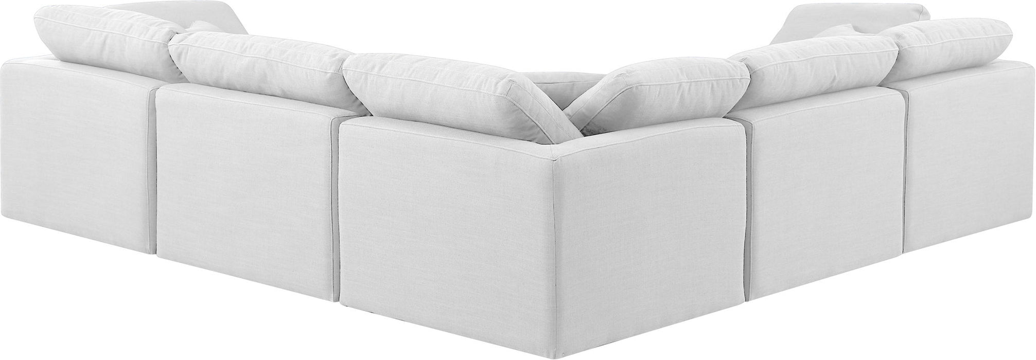 Indulge - Linen 5 Piece Modular Corner Sectional - White Meridian Furniture
