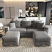 Deep Seat Convertible Sofa With Soft Pillows And Ottomans Home Essentials