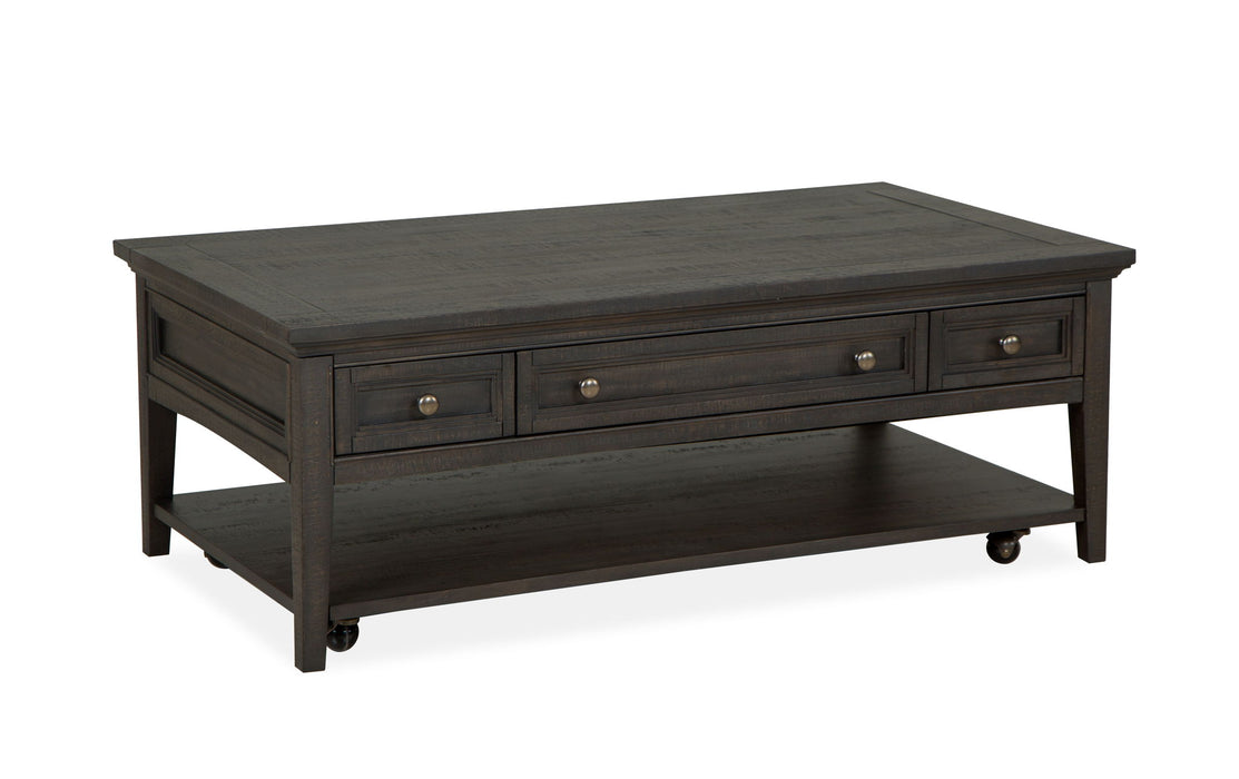 Westley Falls - Rectangular Cocktail Table With Casters - Graphite Magnussen Furniture