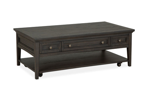 Westley Falls - Rectangular Cocktail Table With Casters - Graphite Magnussen Furniture