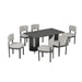 Dining Table Set With 6 Upholstered Chairs, Rectangular Table With Cutout Legs Hearth and Haven