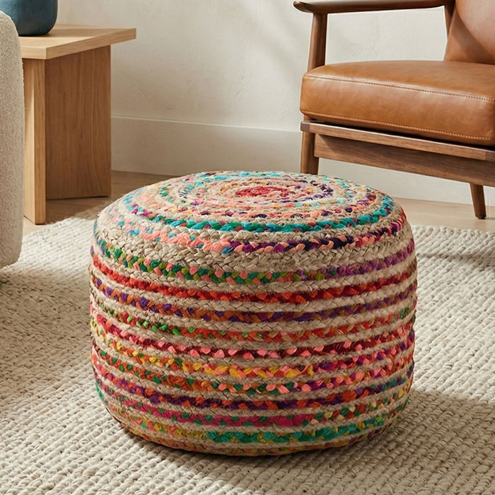 Margo - Handcrafted Round Pouf Simpli-Home