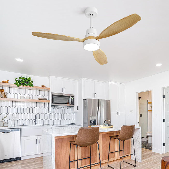 52" Integrated LED Ceiling Fan With Remote Control And Blades For Living Room Daily Nest