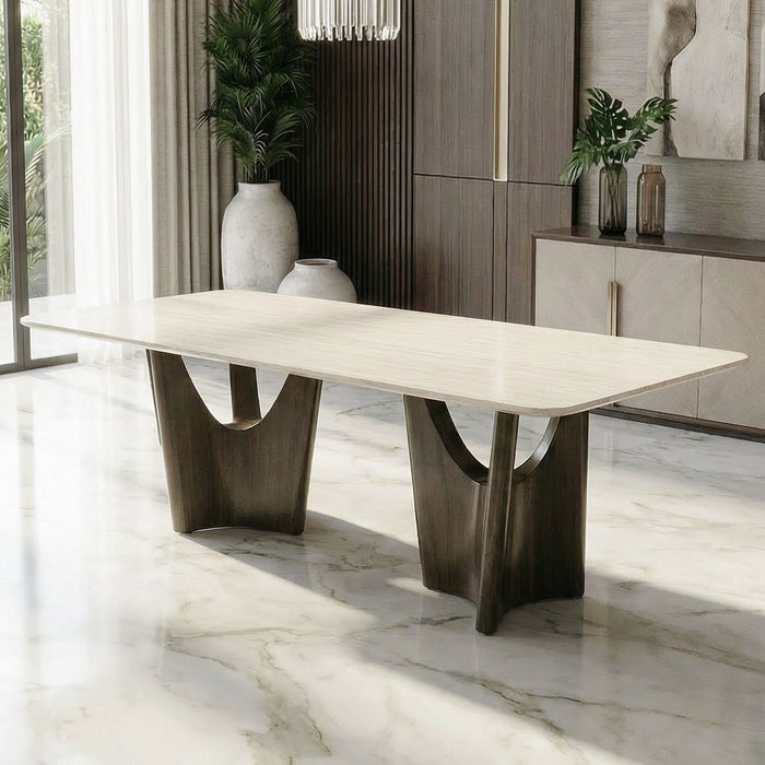 Dining Table - Beige / Bronze Golden Home Essentials