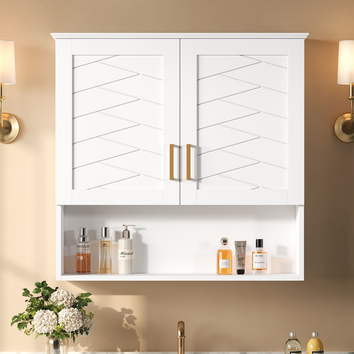 30" Bathroom Cabinet With Adjustable Shelf, Wall Mounted Medicine Cabinet - White Hearth and Haven