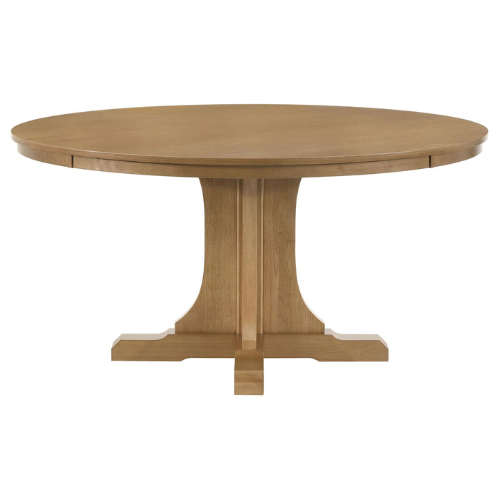 Auburn - Round Dining Table - Natural / Light Brown Furniture Max