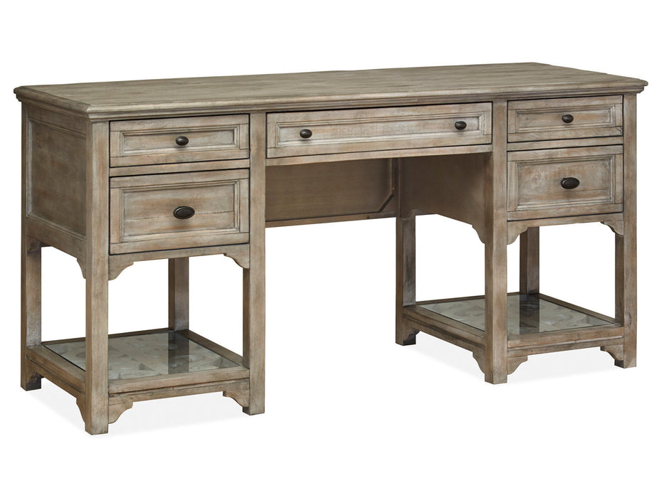 Tinley Park - Desk Base - Dove Tail Gray Magnussen Furniture