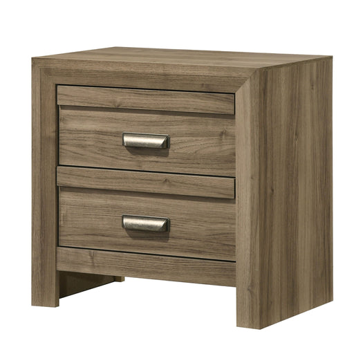 2 Drawer Nightstand With Pulls, Bedroom Furniture - Light Brown Home Essentials