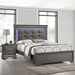 Bed With Square Button Tufting And LED Lights Home Essentials