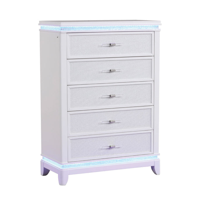 Opium - 5 Drawer Chest - White Matrix Furniture Group
