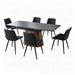 Extendable Dining Table With Cone Base And 6 Dining Chairs - Brown / Black Home Essentials
