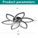 30" Flower 6 Speed Ceiling Fan With Remote Controlled LED Lights, Low Profile Flush Mount Fan Daily Nest