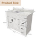 Bathroom Vanity Set, Fluted Cabinet, Soft Close Doors, 3 Faucet Holes, Sink Included - White Home Essentials