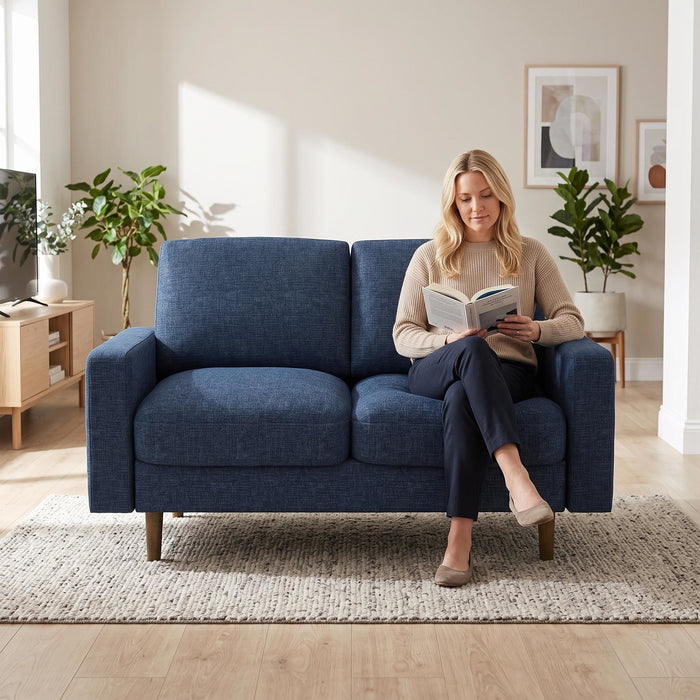 2 Seat Loveseat Sofa, Loose Back Cushion For Living Room US Pride