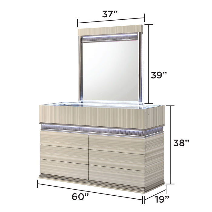 Leonor - 6 Drawer Dresser - Gray Matrix Furniture Group