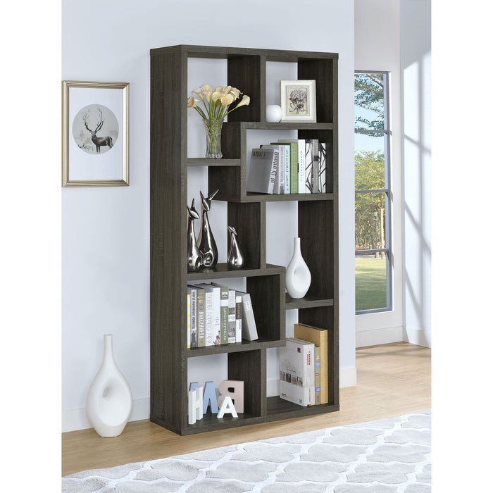 8 Shelf Geometric Bookcase Furniture Max