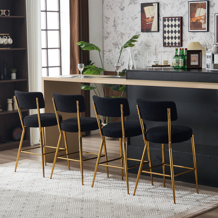 Modern Teddy Fabric Upholstered Bar Stools